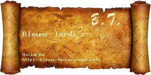 Bleuer Teréz névjegykártya